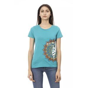 Trussardi Action Mandala TShirt Short Sleeve Women Light Blue Tops & T-Shirts